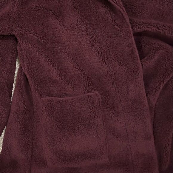 Koolaburra by UGG Fleece Wine Shawl Collar Cardigan Light Jacket Size Medium - Picture 7 of 8